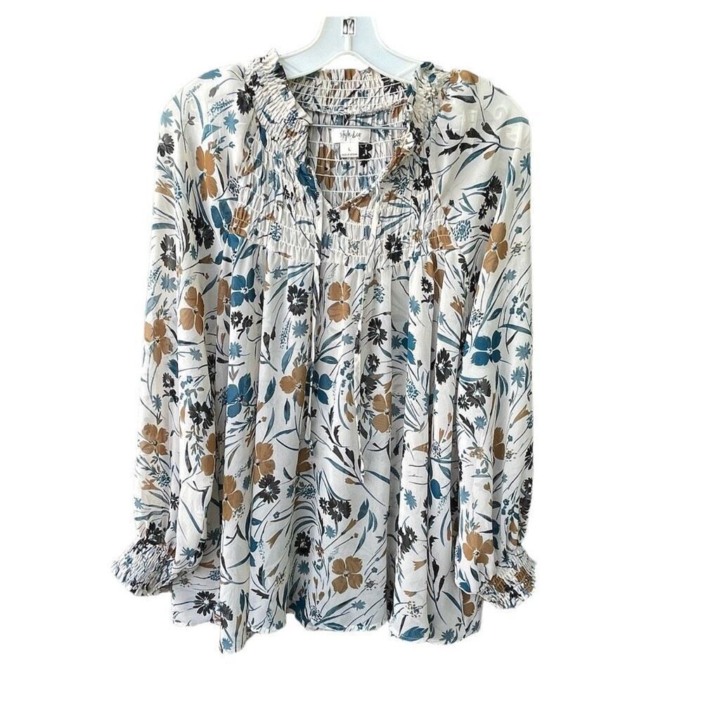 Style & Co. size L floral peasant top.